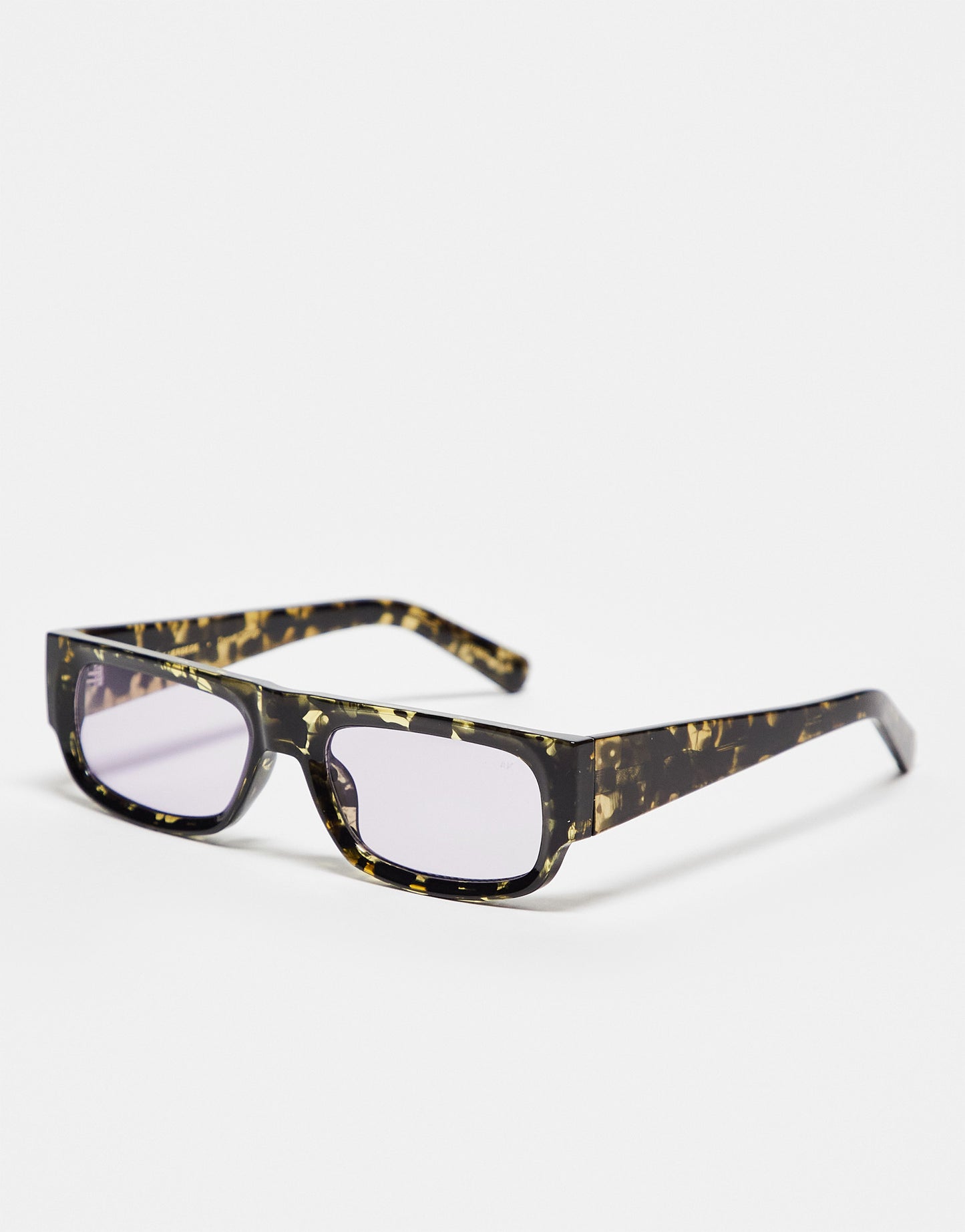 A.Kjaerbede Jean rectangle sunglasses in black yellow tortoise