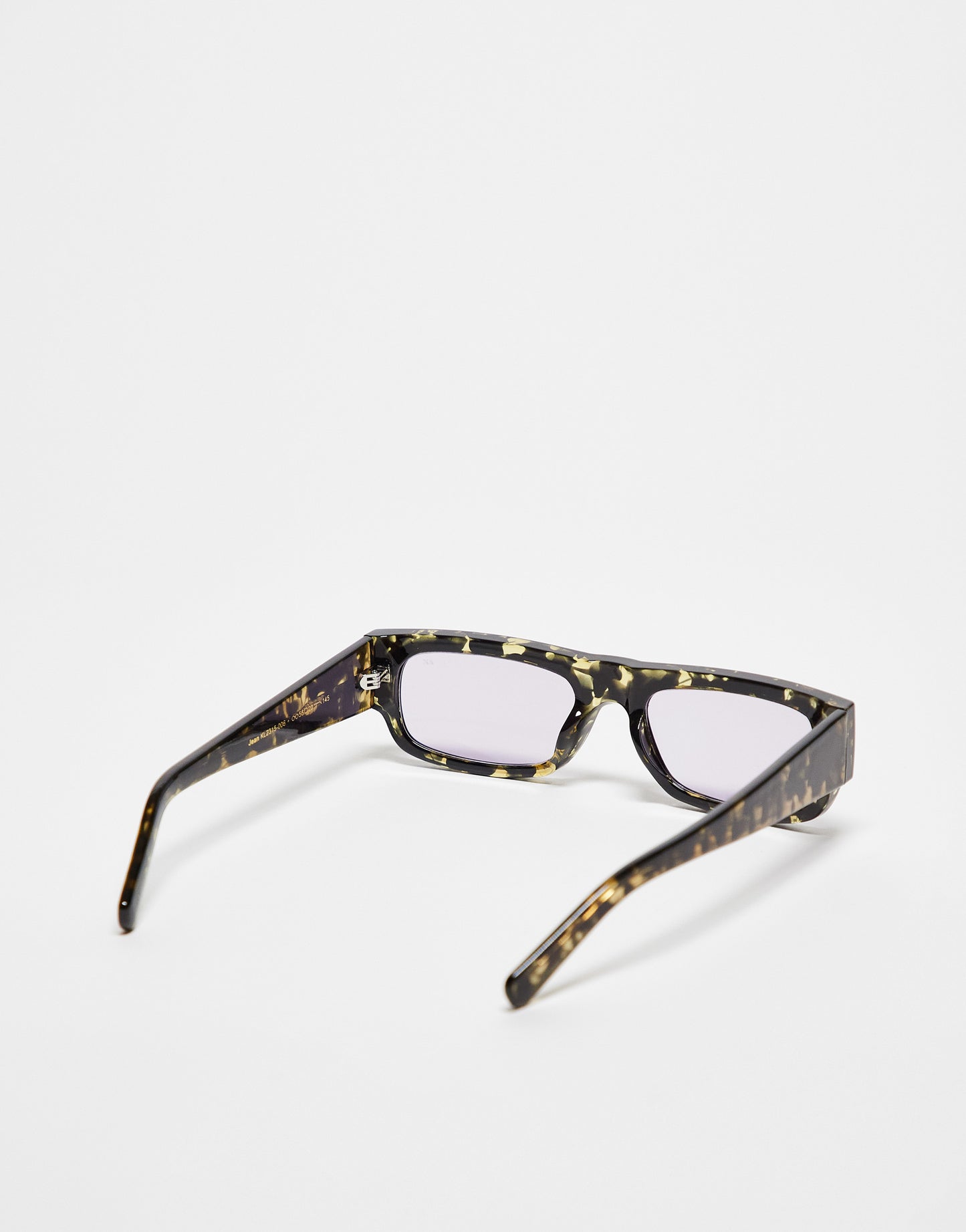 A.Kjaerbede Jean rectangle sunglasses in black yellow tortoise