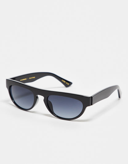 A.Kjaerbede Jake flat top round sunglasses in black