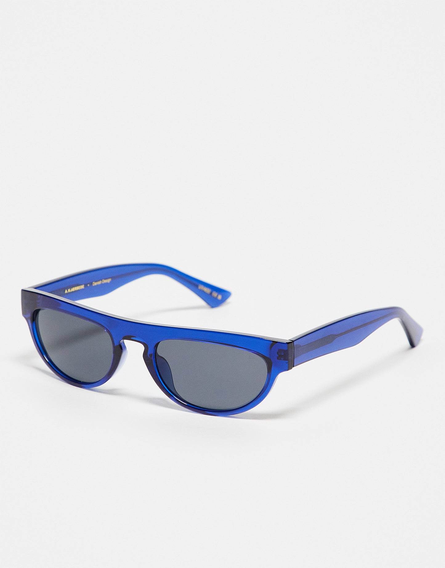 A.Kjaerbede Jake flat top round festival sunglasses in dark blue transparent