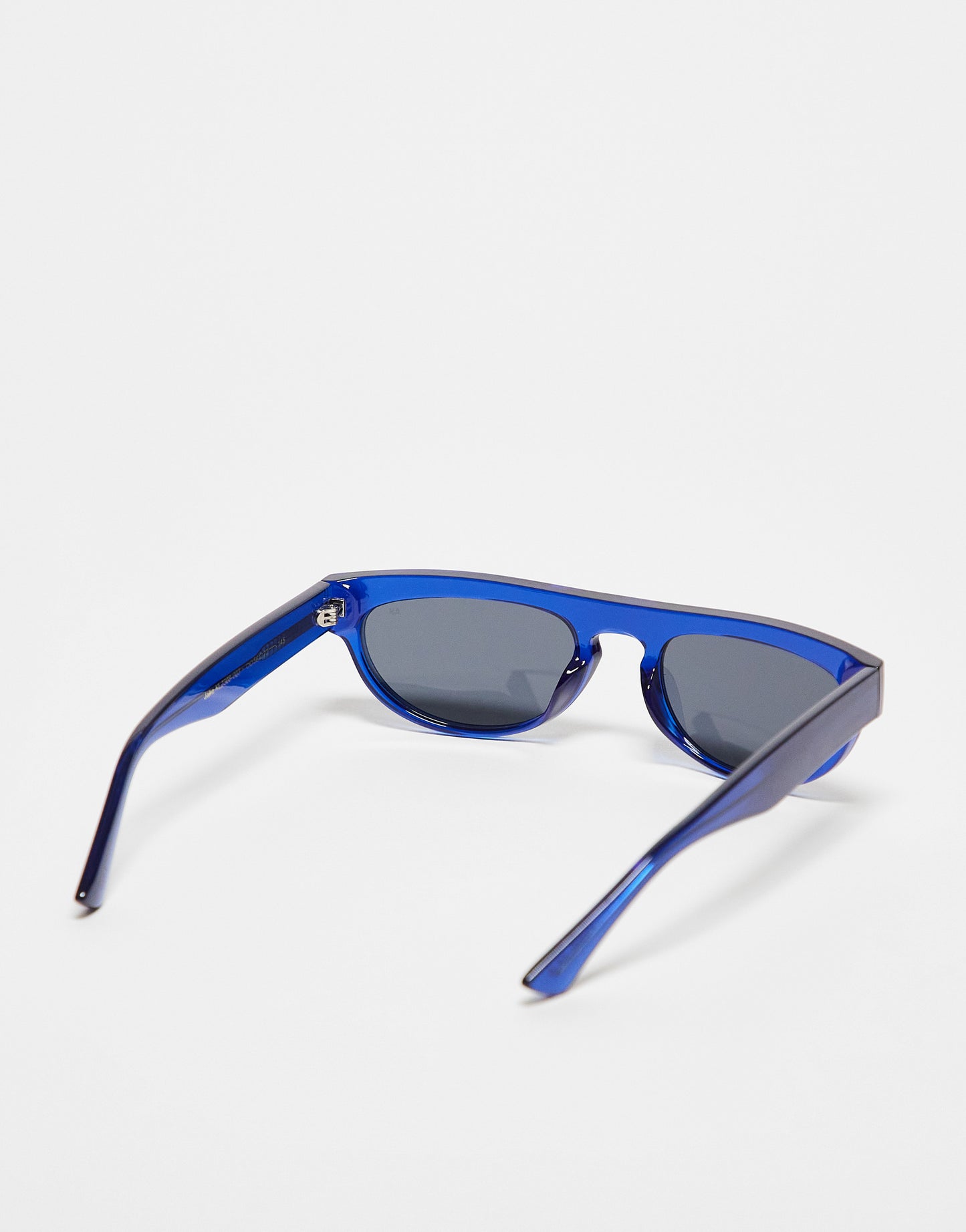 A.Kjaerbede Jake flat top round festival sunglasses in dark blue transparent