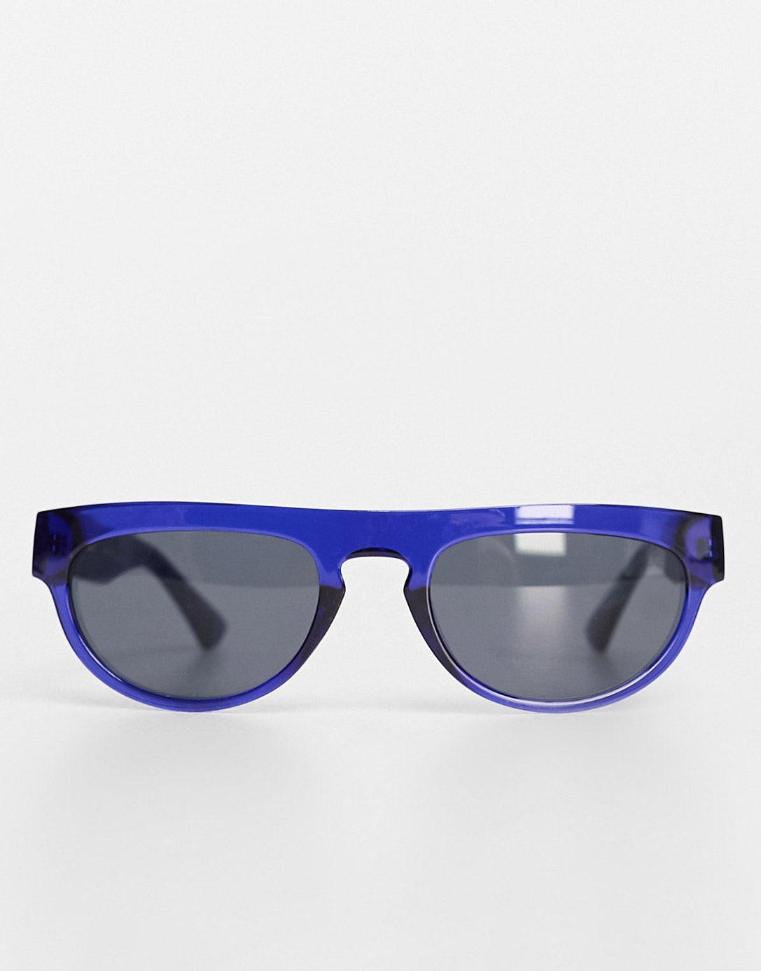 A.Kjaerbede Jake flat top round festival sunglasses in dark blue transparent