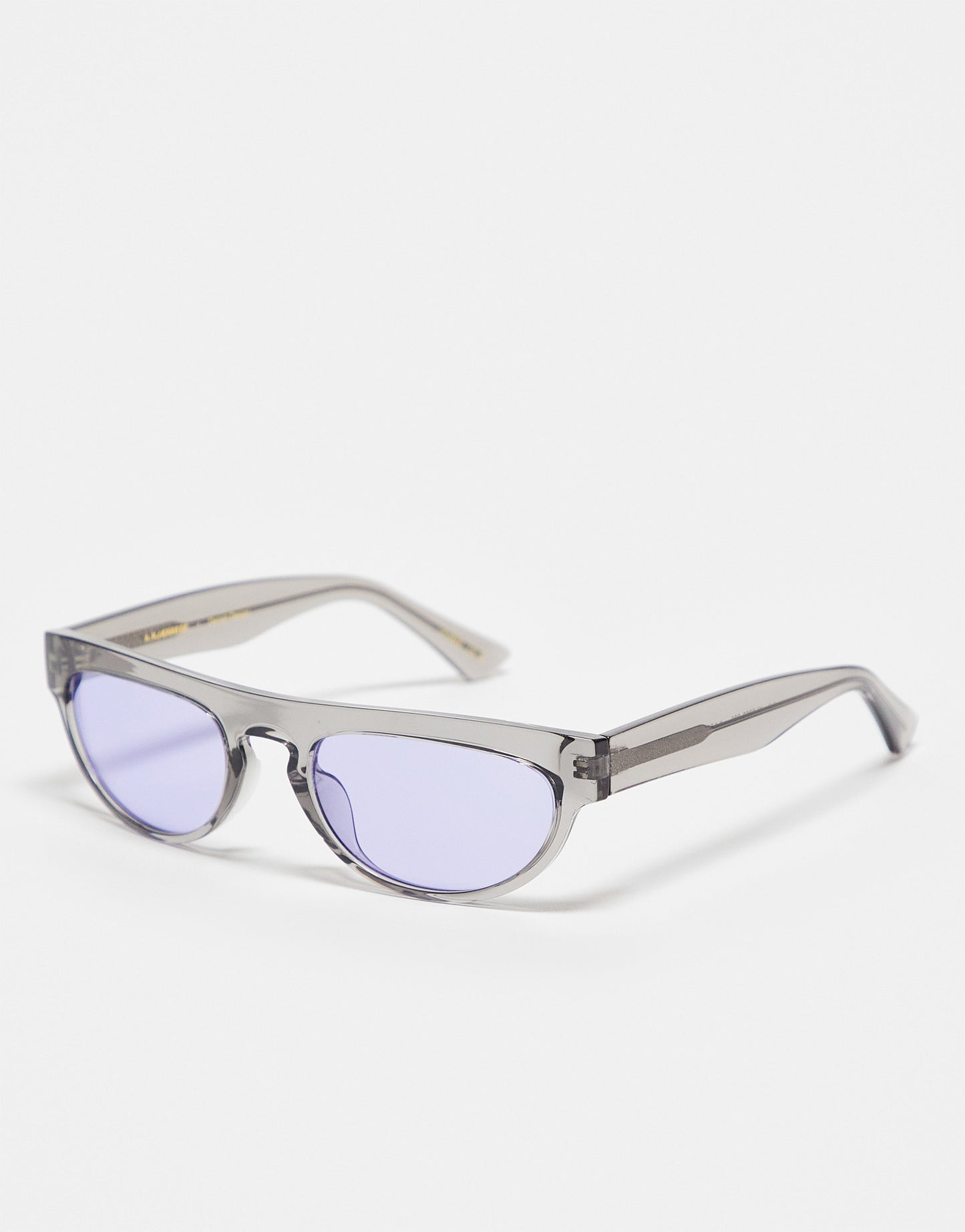 A.Kjaerbede Jake flat top round festival sunglasses in grey transparent