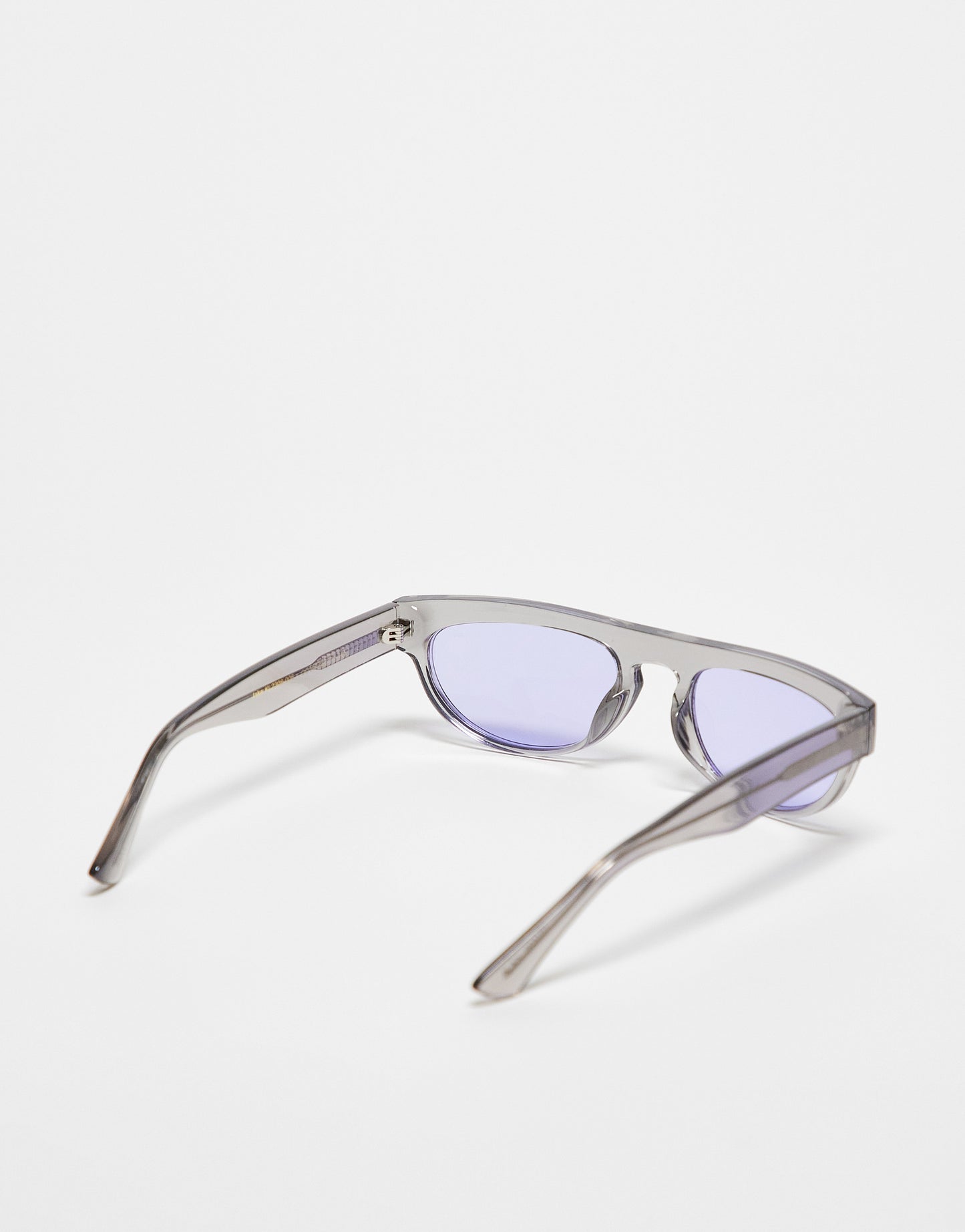 A.Kjaerbede Jake flat top round festival sunglasses in grey transparent