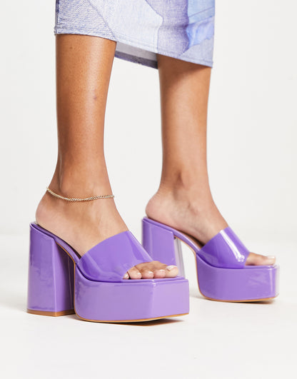 Tammy Girl platform heeled sandals in purple