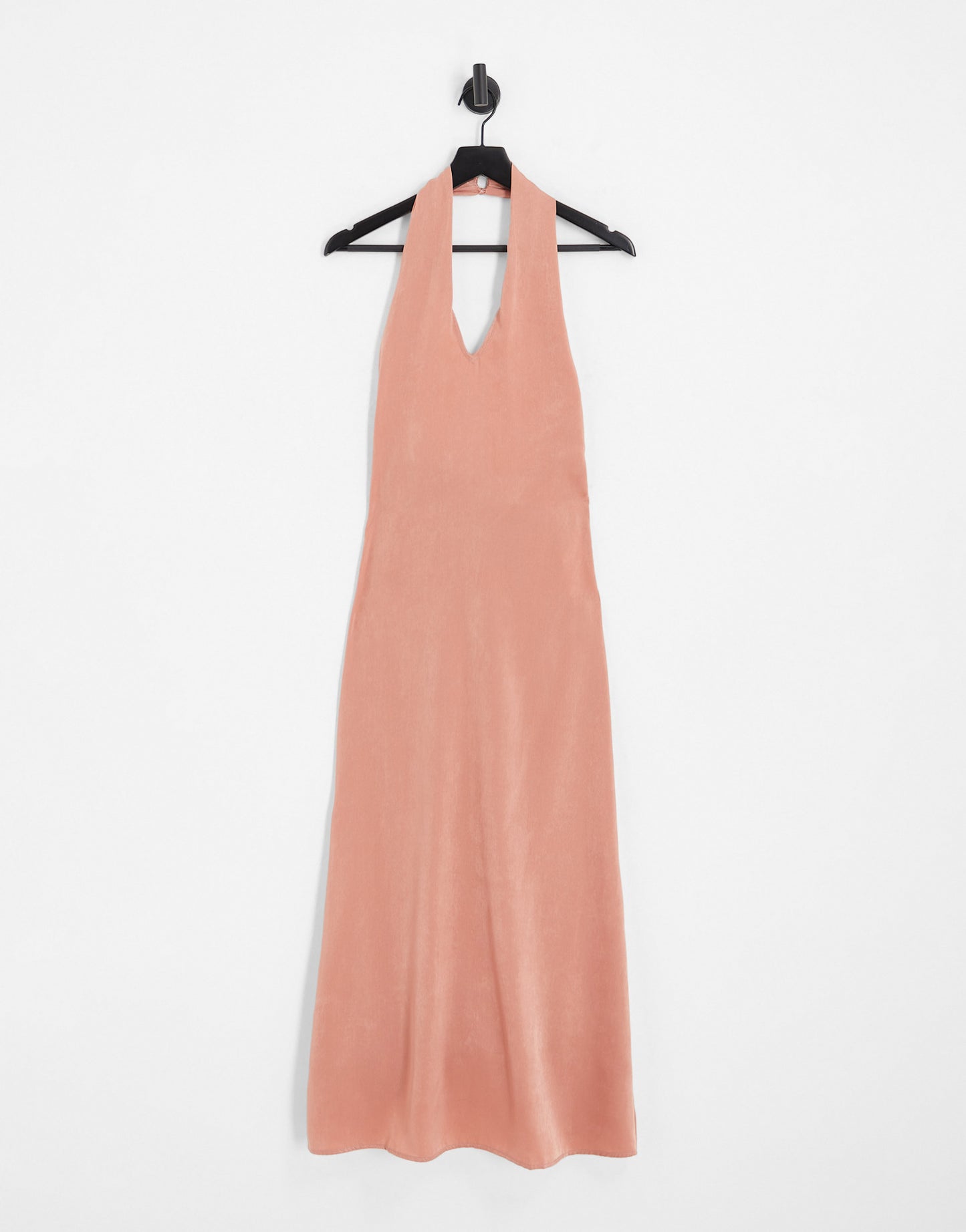 Vila cross neck midi dress in rose pink