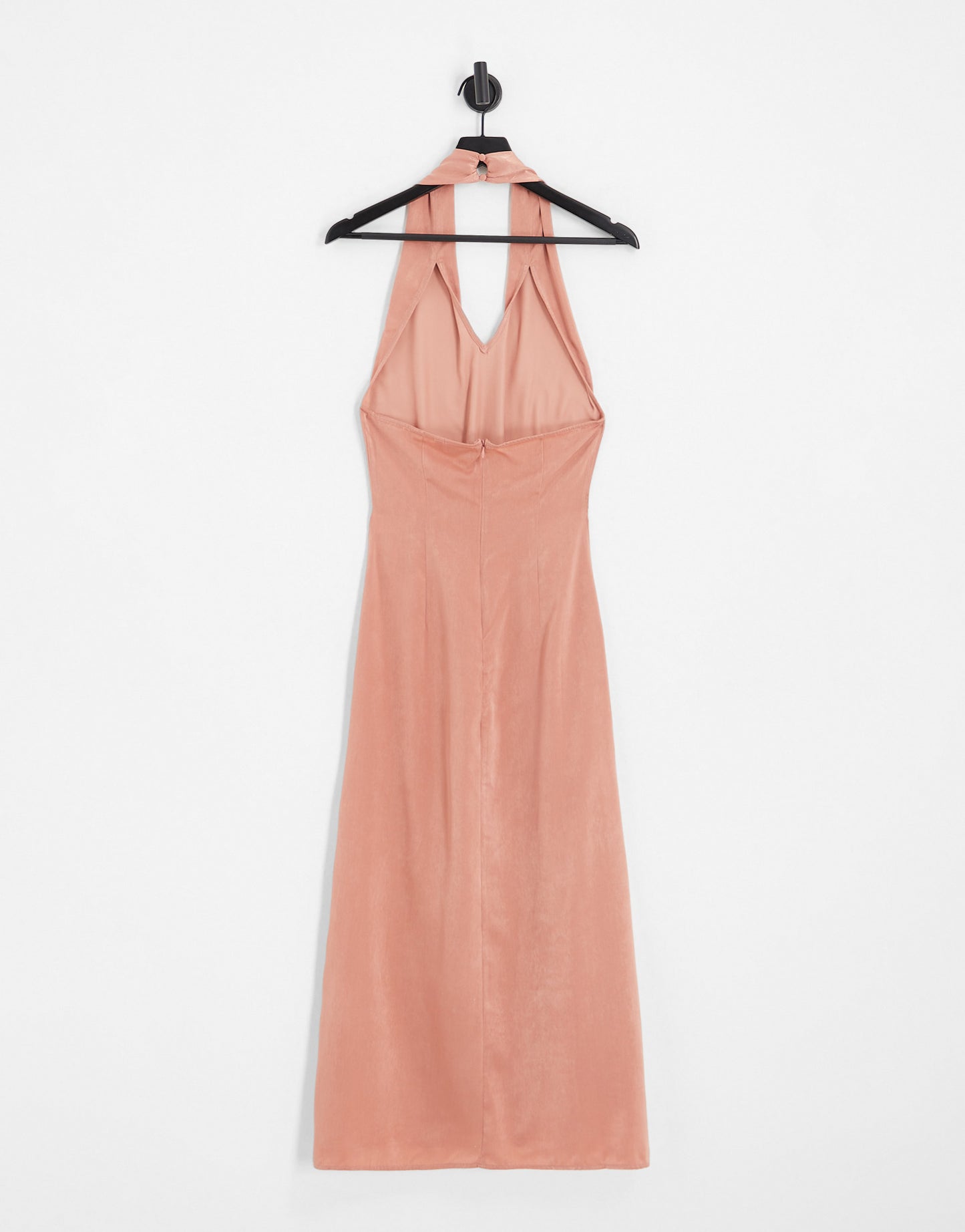 Vila cross neck midi dress in rose pink