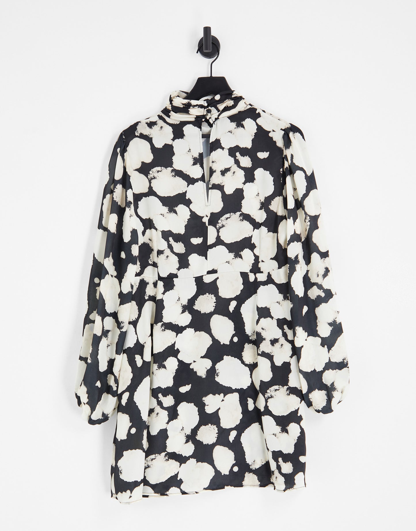 Topshop Curve bell sleeve printed mini dress in multi