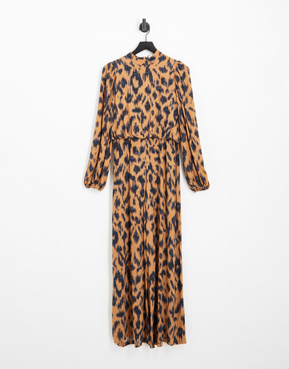 Never Fully Dressed wide leg jumpsuit in leopard print