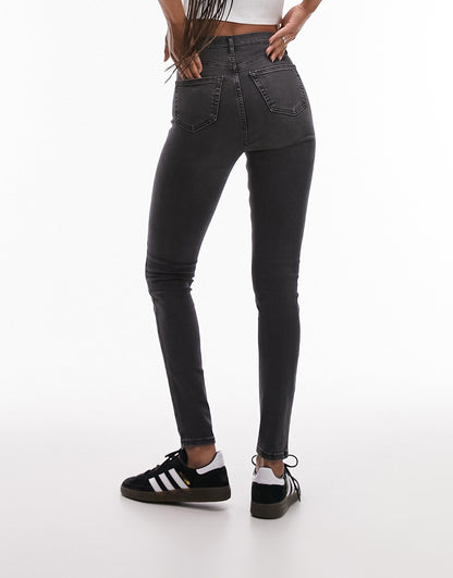 Topshop Tall high rise Jamie jeans in washed black