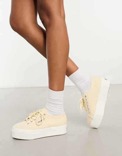 Superga 2790 flatform trainers in beige