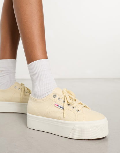 Superga 2790 flatform trainers in beige