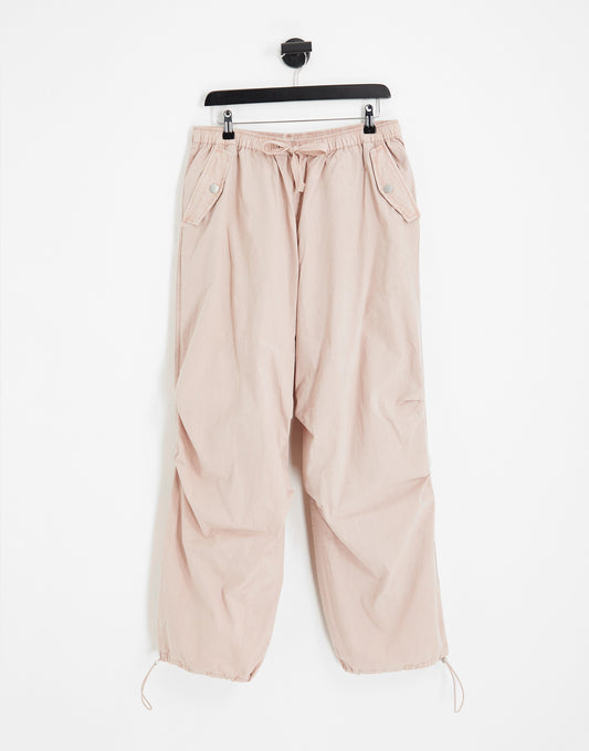 ASOS DESIGN parachute cargo trouser in washed blush