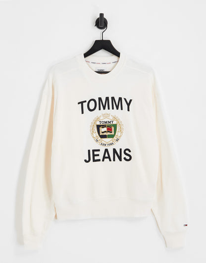 Tommy Jeans large logo sweatshirt in grey