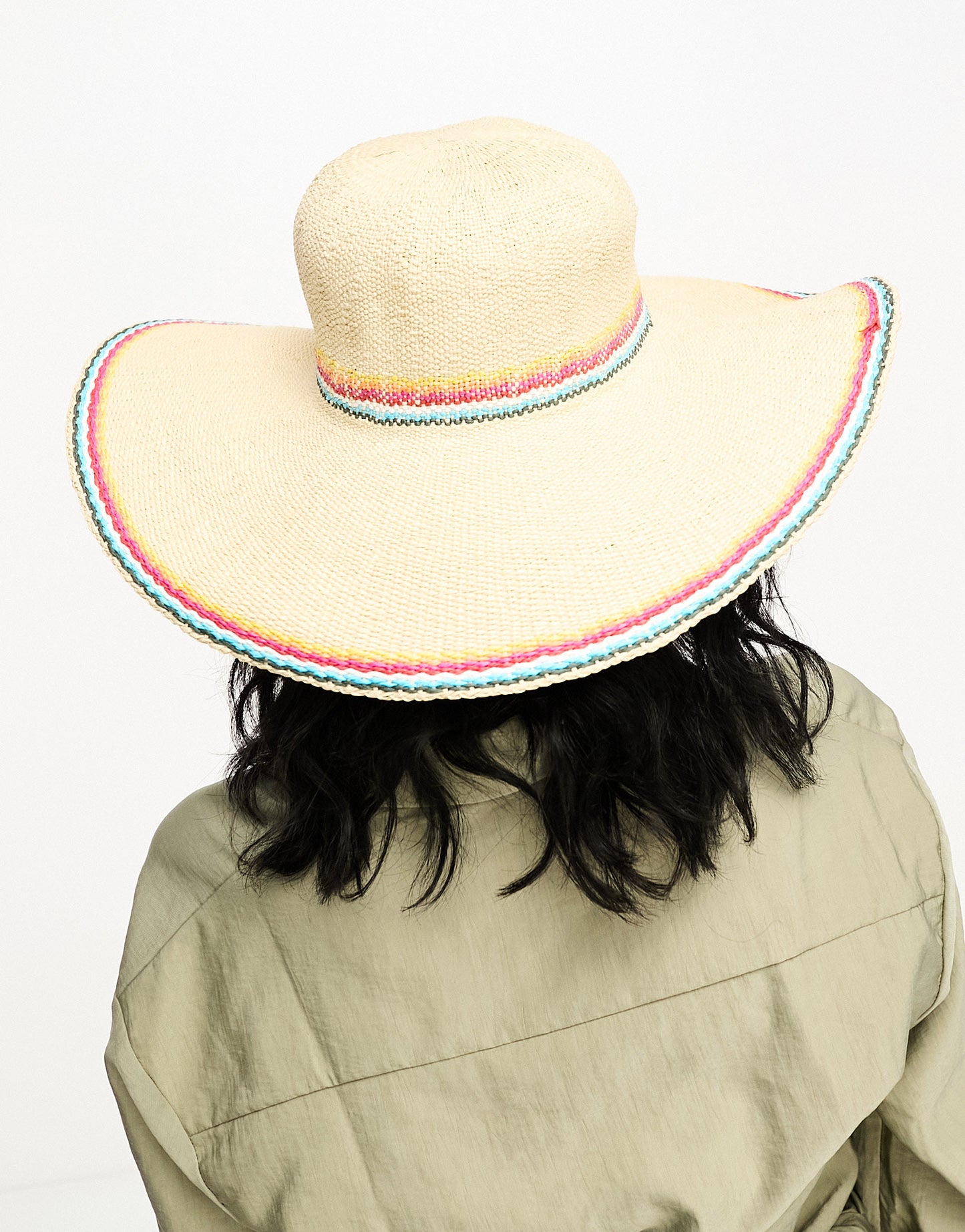 Accessorize mini multi stripe floppy hat in beige