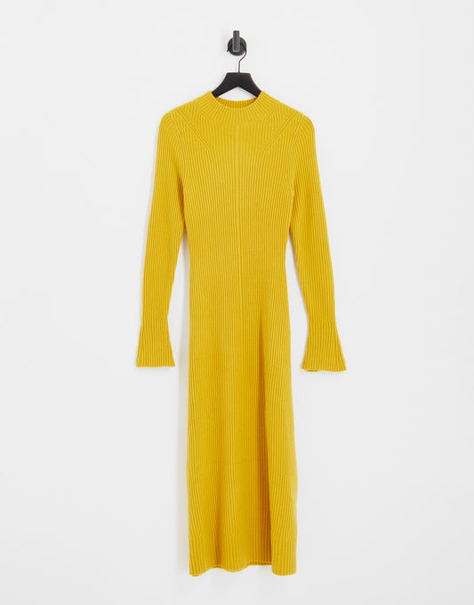 & Other Stories knitted midi dress in mustard