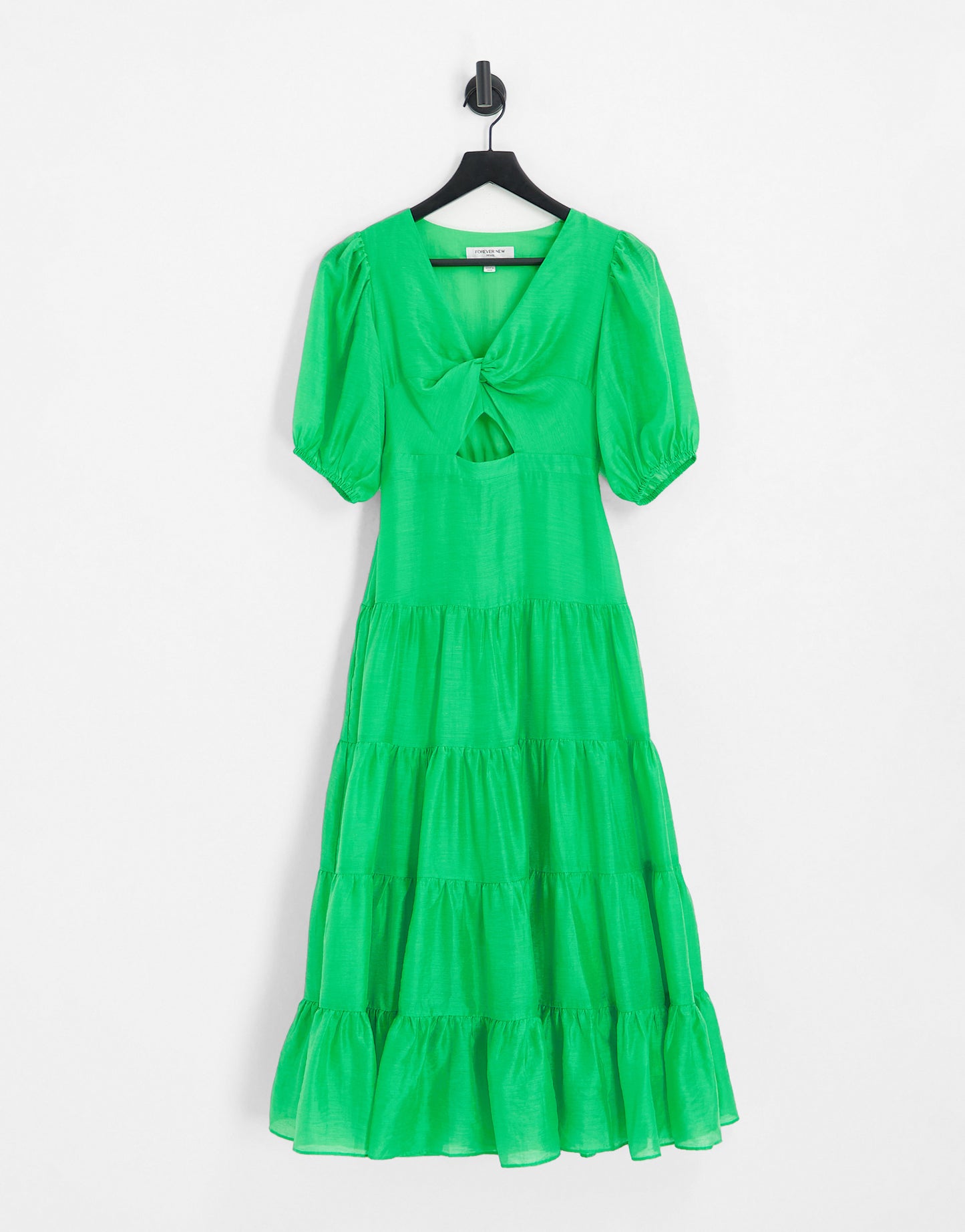 Forever New Petite short sleeve cut out maxi dress in green