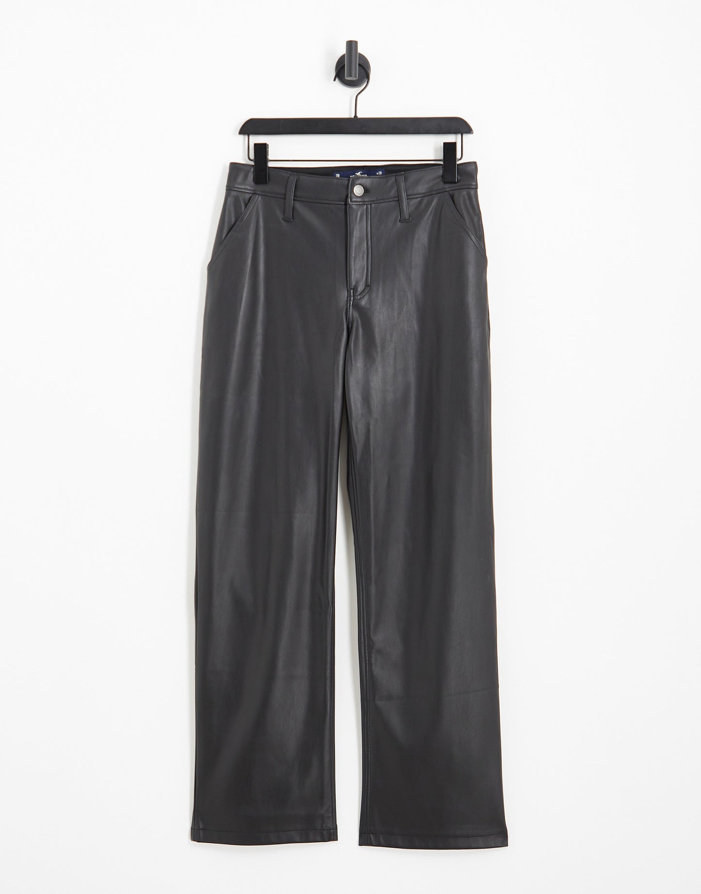 Hollister faux leather dad trouser in black