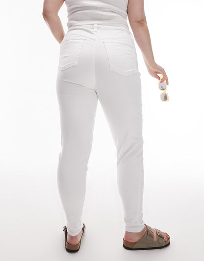 Topshop Curve high rise Jamie jeans in white