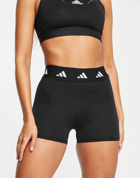 adidas Training Techfit 3 inch legging shorts in black