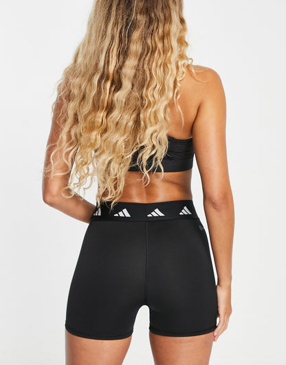 adidas Training Techfit 3 inch legging shorts in black