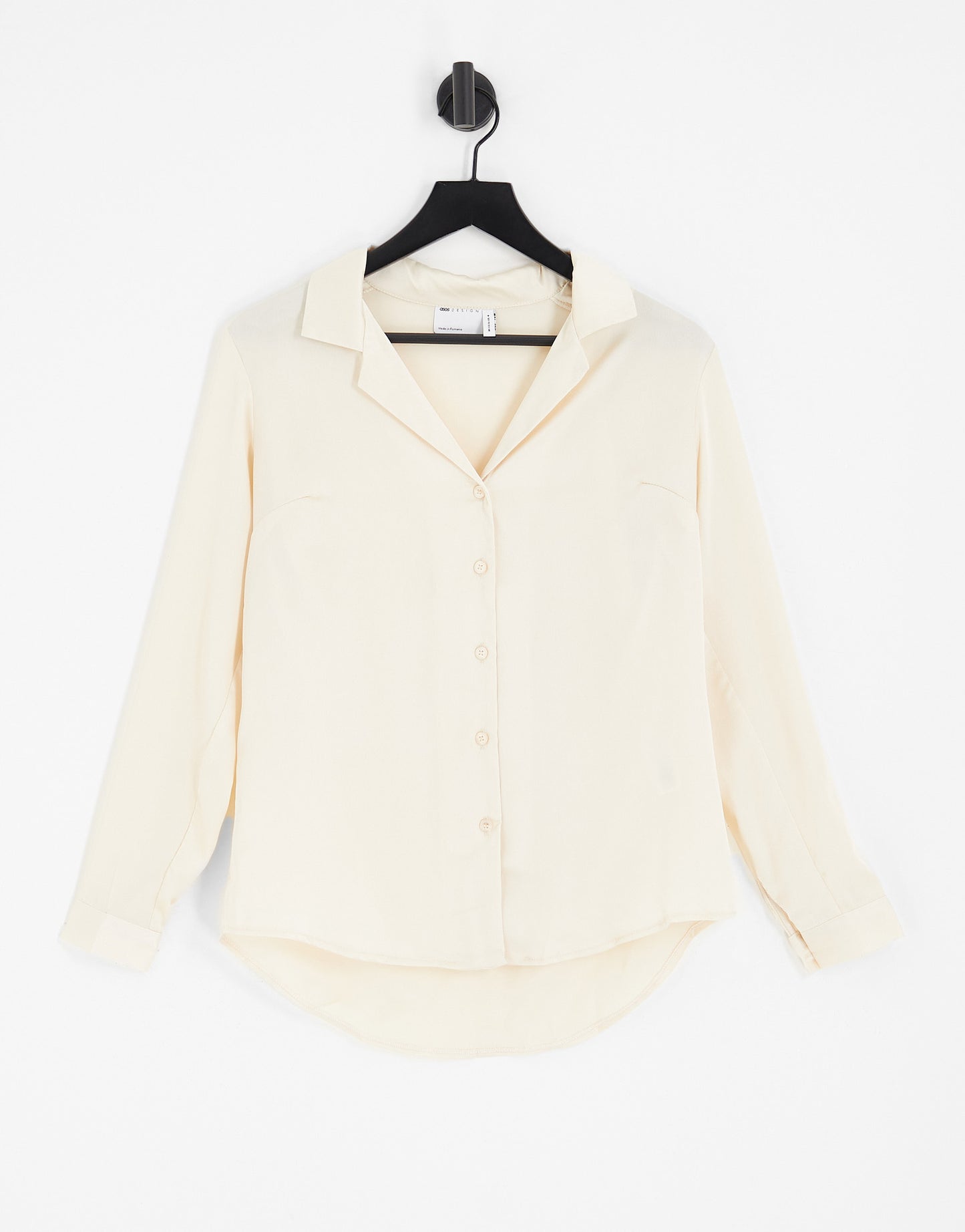 ASOS DESIGN ultimate satin shirt in ivory