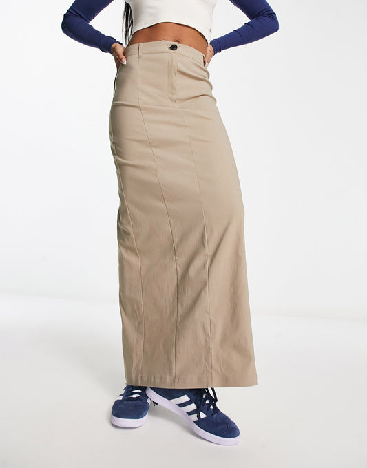 Pull&Bear tailored skirt in sand