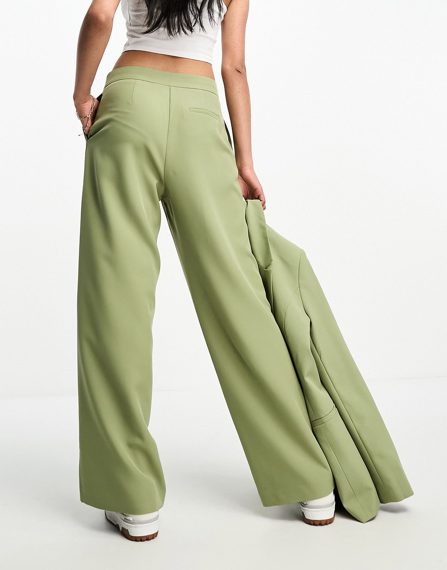 Miss Selfridge tailored wide leg trouser in khaki