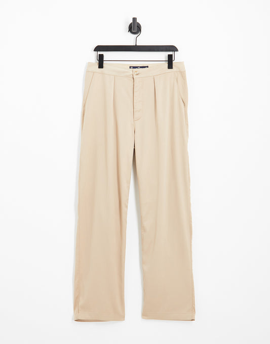 Hollister high rise satin dad trousers in cream