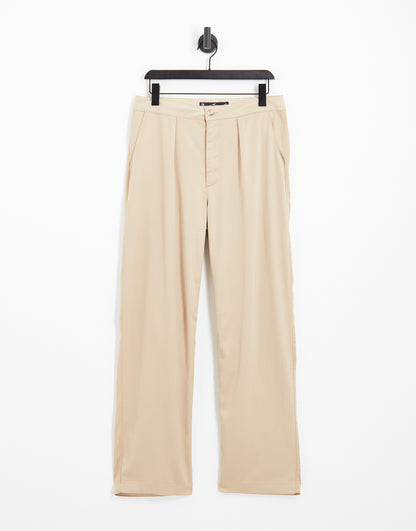 Hollister high rise satin dad trousers in cream