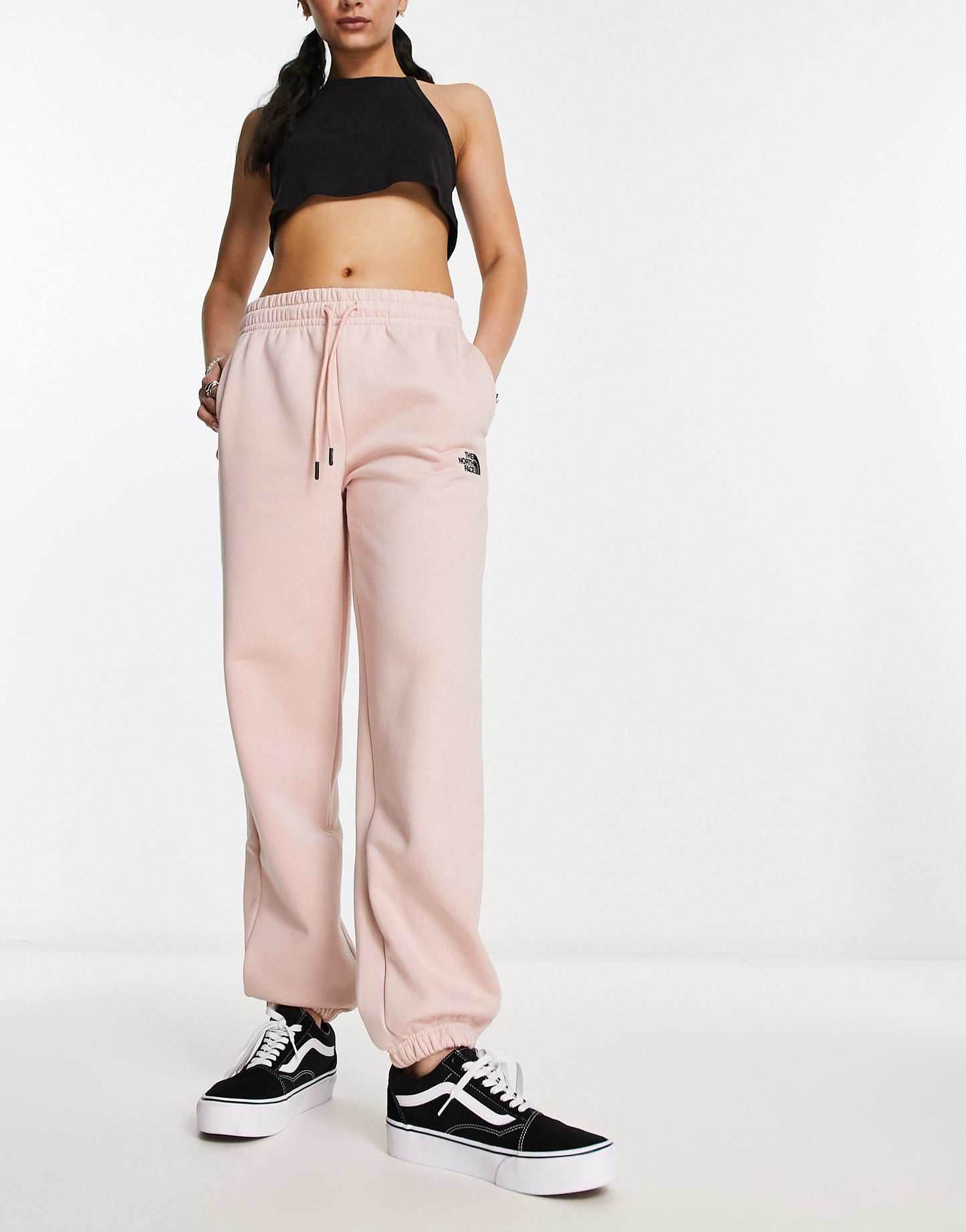 The North Face Essential oversized joggers in pink Exclusive at ASOS