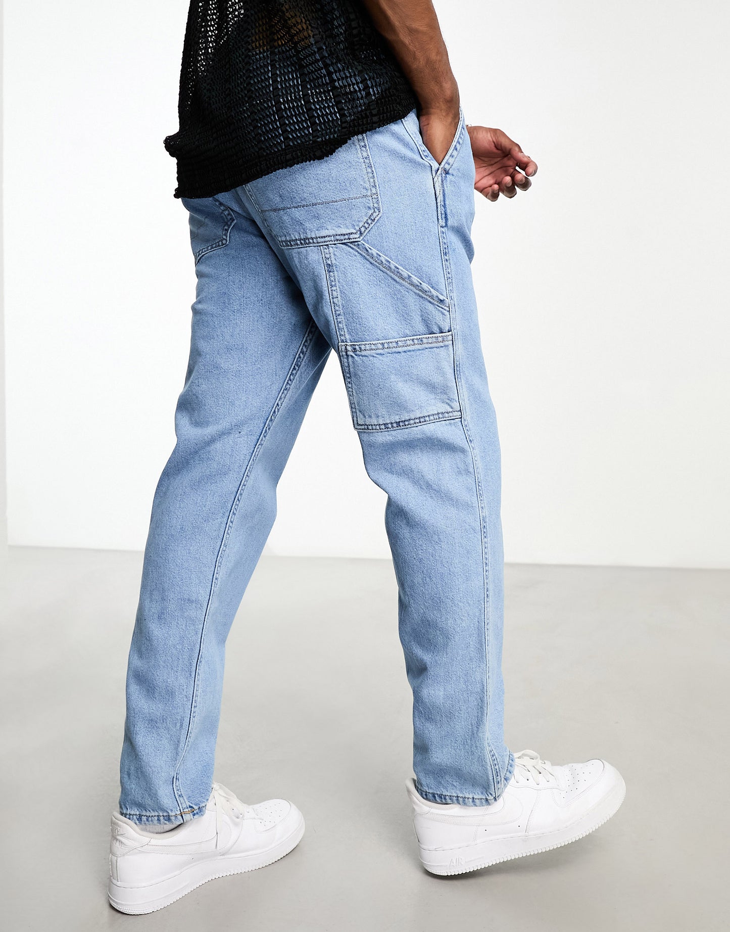 Jack & Jones Intelligence Chris relaxed fit carpenter jeans in light wash