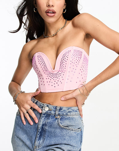 Wild Lovers Louisa festival gem corset in pink