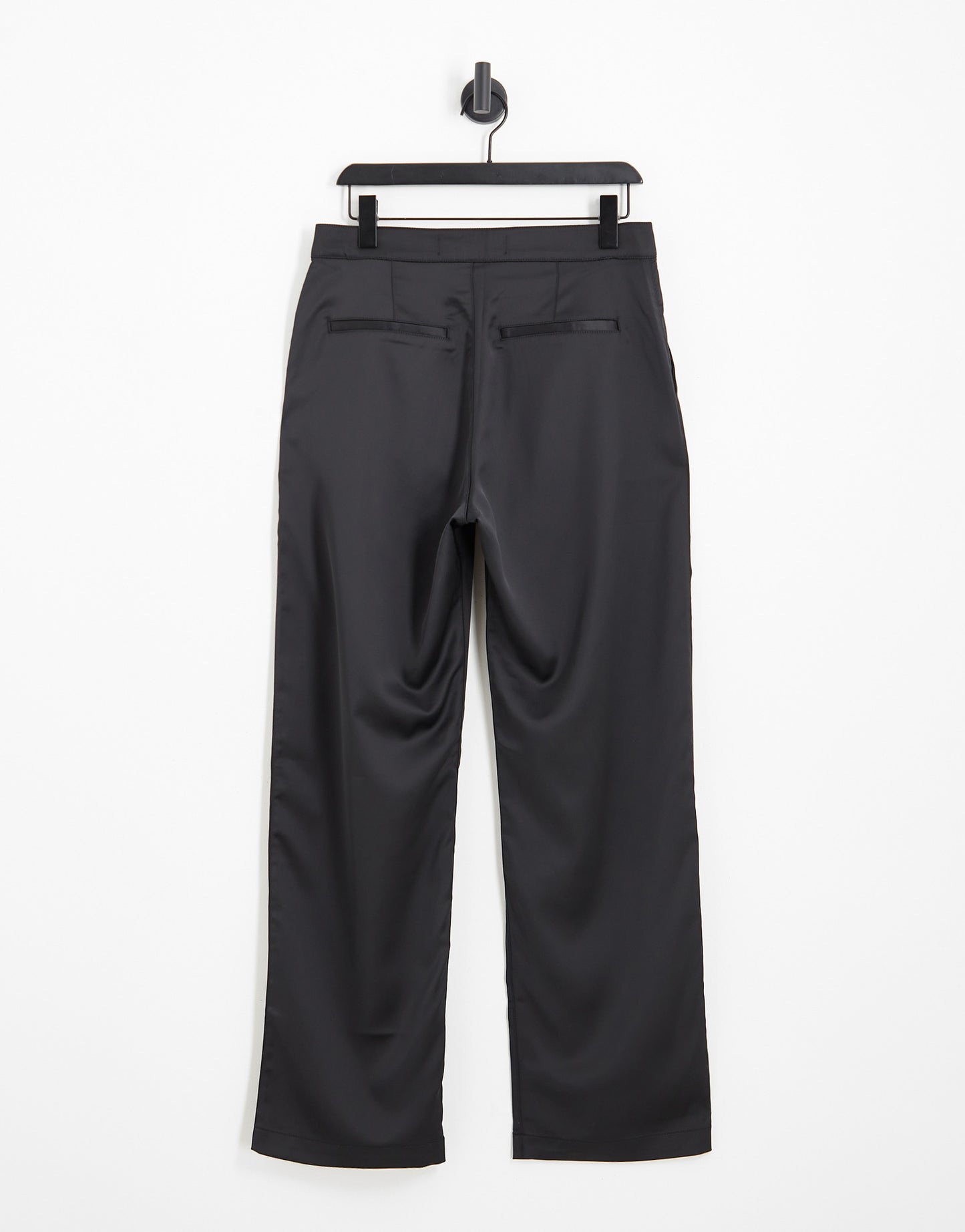 Hollister high rise satin dad trousers in black