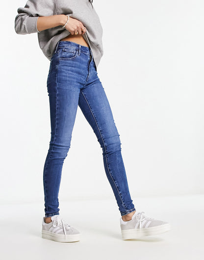 Levi's 720 high rise super skinny jeans in mid wash blue