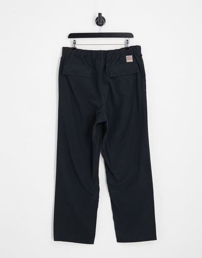 Jack & Jones Intelligence wide fit cargo trousers with front pocket in black