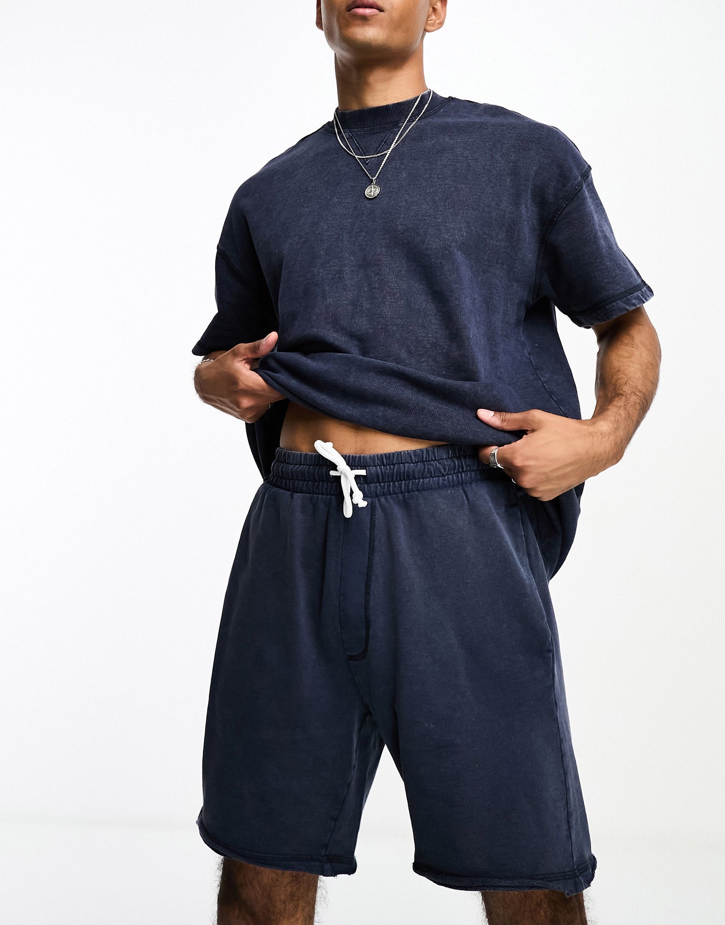 ONLY & SONS co-ord jersey short in washed navy