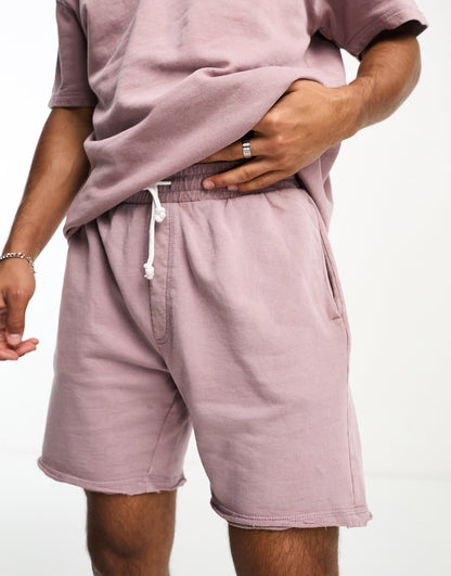 ONLY & SONS co-ord jersey short in washed pink