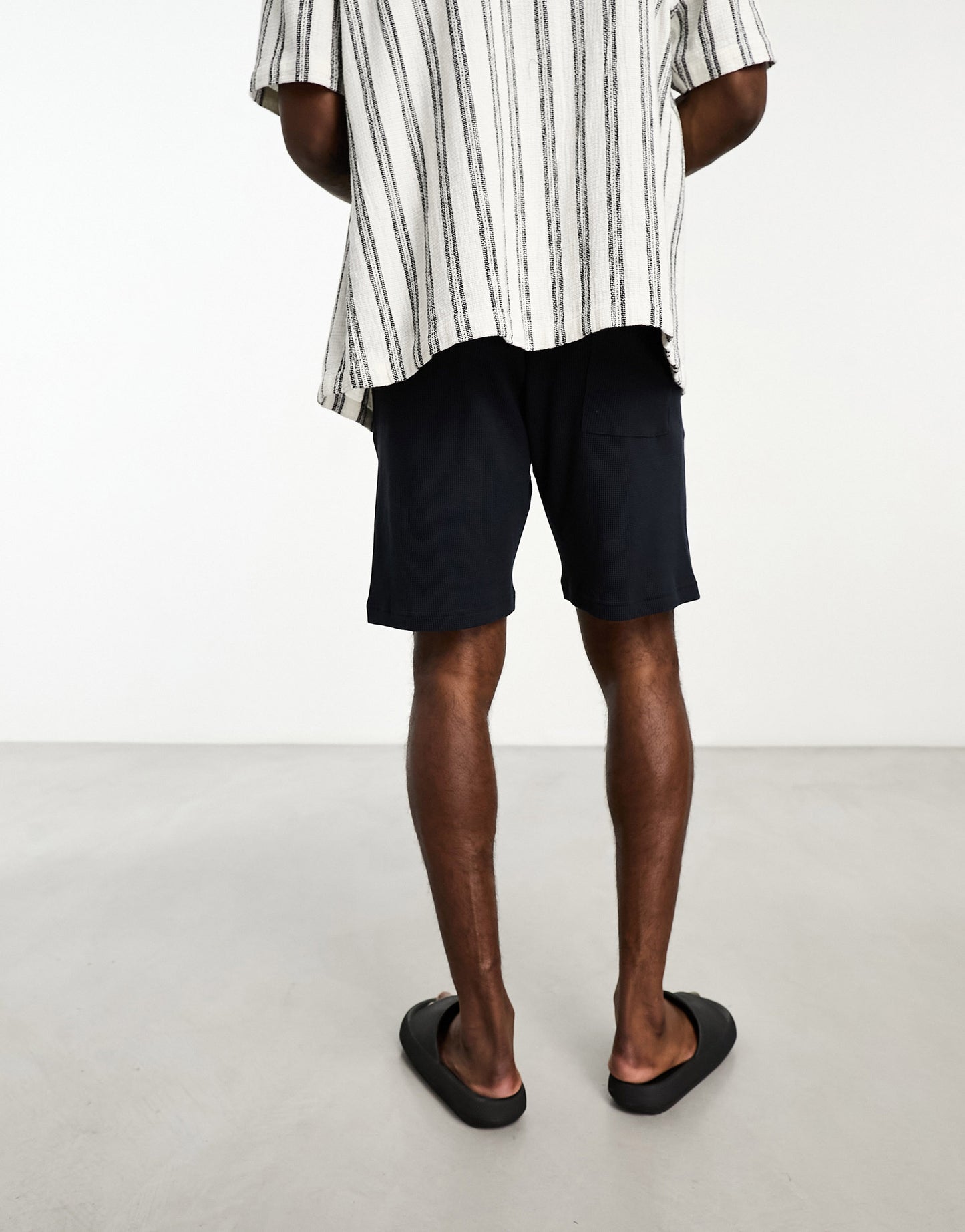 ONLY & SONS waffle jersey shorts in navy