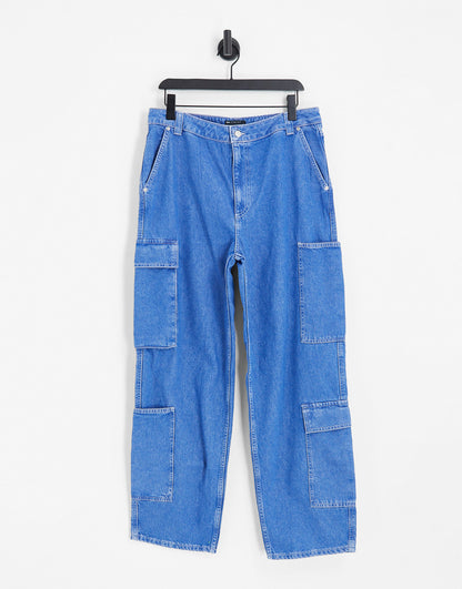 ASOS DESIGN cargo jeans in pretty blue