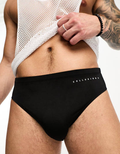 COLLUSION swim brief  in black