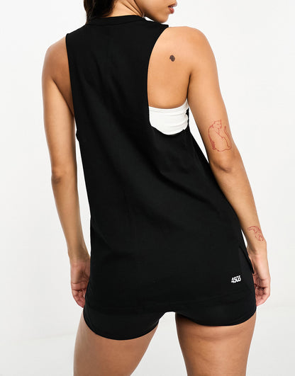 ASOS 4505 Icon vest with drop arm hole in cotton with quick dry - BLACK