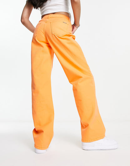 Sixth June denim slouchy jeans in orange