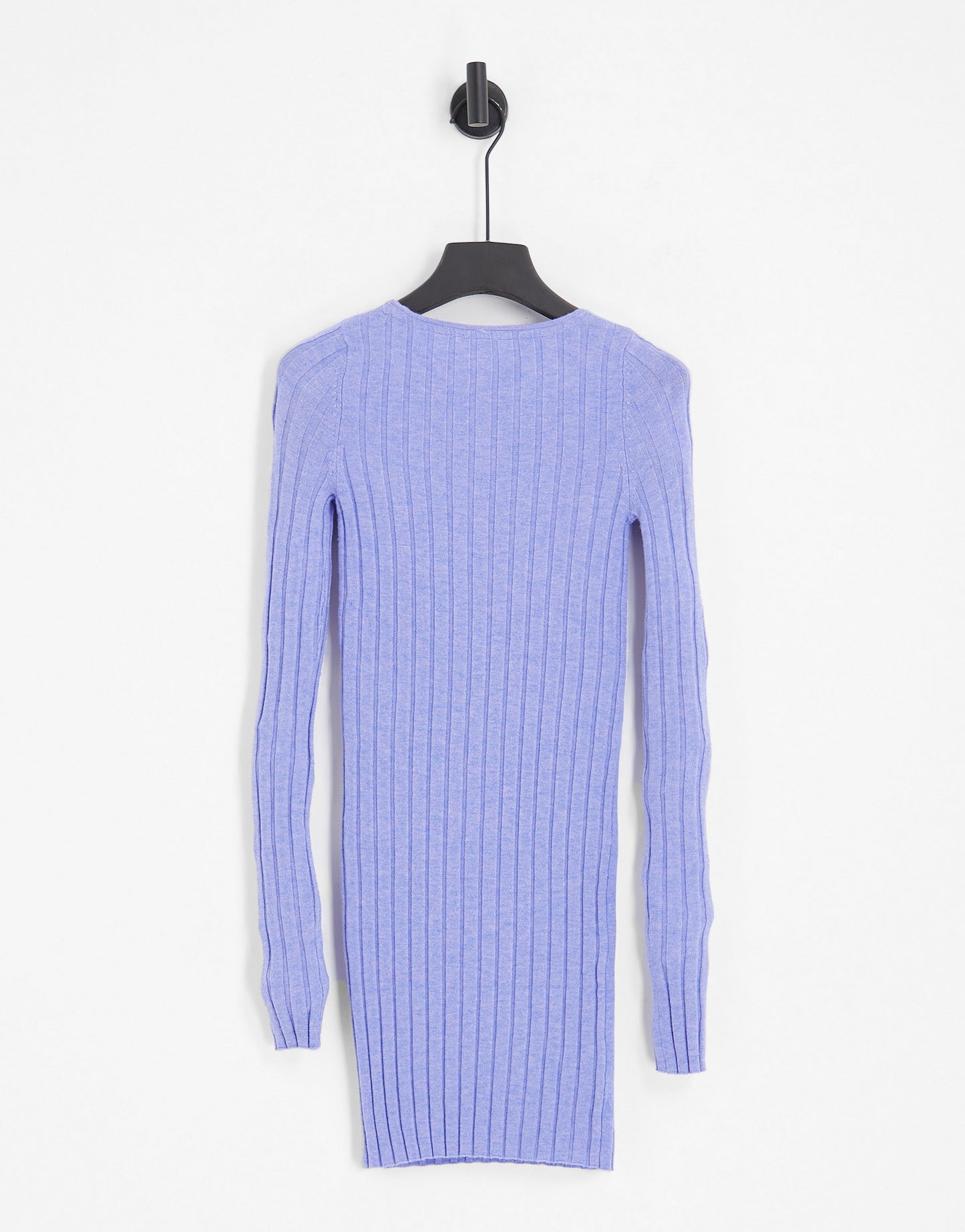 Noisy May wide rib knitted mini dress in blue