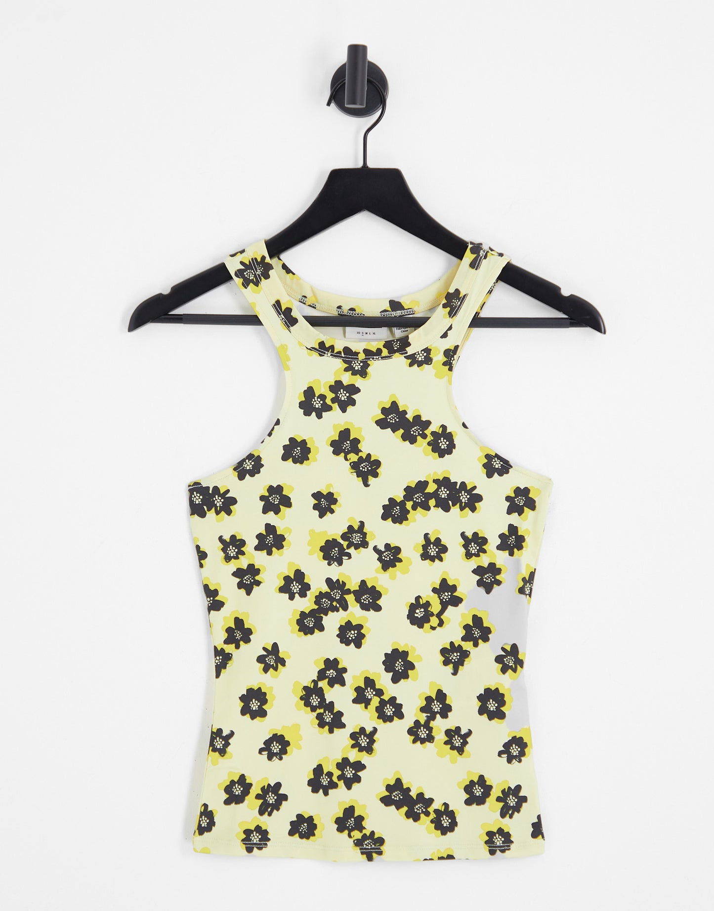 Noisy May vest in black & yellow floral