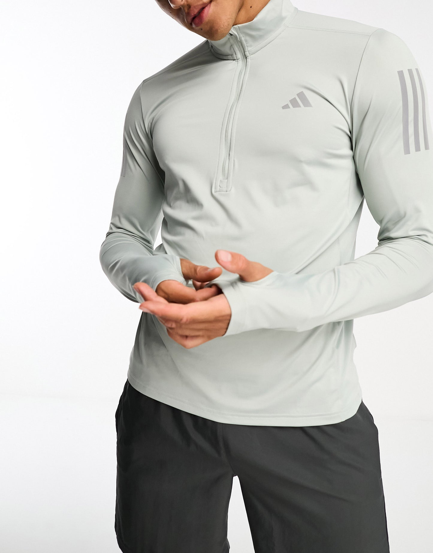 adidas Running Own The Run half zip in grey