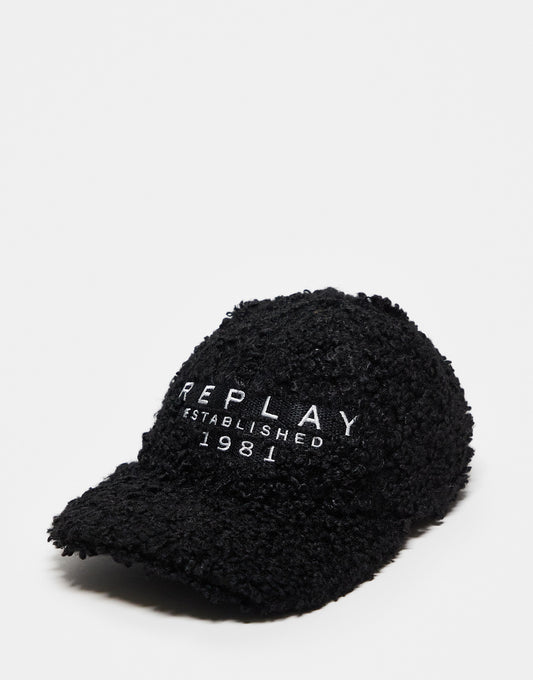 Replay logo cap in black