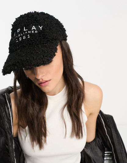 Replay logo cap in black