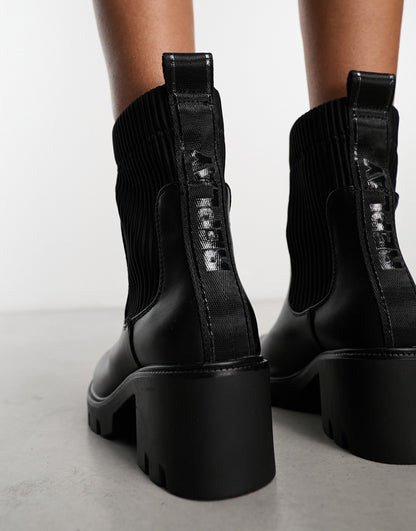 Replay heeled chelsea boots in black