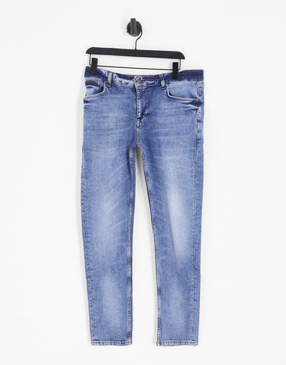 ASOS DESIGN skinny jeans in Y2k tinted mid wash blue